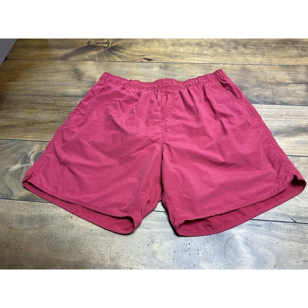 Aftco Shorts Mens Size Large Red Nylon Swim Trunks Mesh Lined